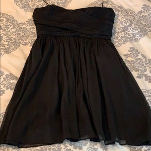J crew black silk short dress size 8 strapless